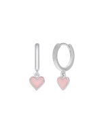 Ασημένια παιδικά σκουλαρίκια Marea με κρεμαστές καρδούλες