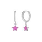 Ασημένια παιδικά σκουλαρίκια Marea με κρεμαστά αστεράκια