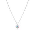 Ασημένιο κολιέ Marea με σχέδιο χρωματιστή καρδούλα
