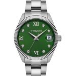 Γυναικείο ρολόι Vogue Reina 2020614183 με λευκό μπρασελέ και πράσινο καντράν