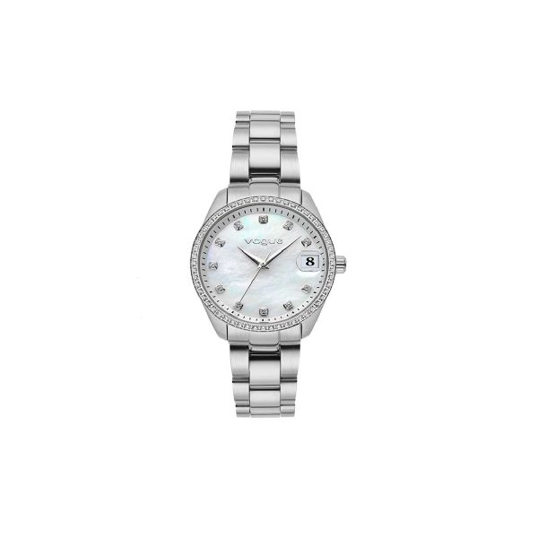 Γυναικείο ρολόι Vogue Reina mini 2020614384 με λευκό μπρασελέ και φίλντισι καντράν