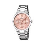 Γυναικείο ρολόι Festina F16716/3 με λευκό μπρασελέ και ροζ καντράν