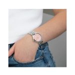 Γυναικείο ρολόι Festina F16716/3 με λευκό μπρασελέ και ροζ καντράν