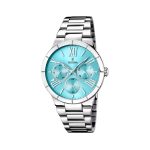 Γυναικείο ρολόι Festina F16716/4 με λευκό μπρασελέ και σιέλ καντράν