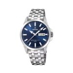 Ρολόι Festina F20357/3 με λευκό μπρασελέ και μπλε καντράν