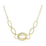 Χρυσό κολιέ Κ14 με αλυσίδα και σχέδιο με οβάλ κρίκους