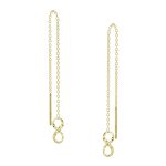 Κρεμαστά χρυσά 14Κ σκουλαρίκια με αλυσίδα και σχέδιο άπειρο