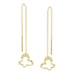 Κρεμαστά χρυσά 14Κ σκουλαρίκια με αλυσίδα και σχέδιο πεταλούδα