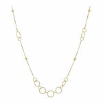 Χρυσό κολιέ Κ14 με μπίλιες και κρίκους