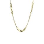 Χρυσό κολιέ Κ14 με διπλή αλυσίδα και σχέδιο με κρίκους