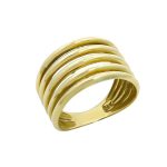 Χρυσό φαρδύ δαχτυλίδι Κ14 ριγωτό ίσιο