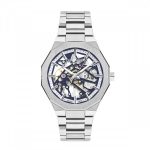 Ανδρικό αυτόματο ρολόι Lee Cooper LC07906.390 με ασημί μπρασελέ και ασημί καντράν