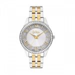 Γυναικείο ρολόι Lee Cooper LC07928.310 με δίχρωμο μπρασελέ και λευκό καντράν