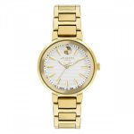 Γυναικείο ρολόι Lee Cooper LC07972.130 με χρυσό μπρασελέ και ασημί καντράν