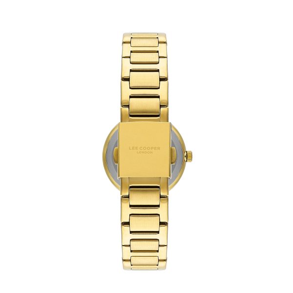 Γυναικείο ρολόι Lee Cooper LC07972.130 με χρυσό μπρασελέ και ασημί καντράν