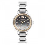 Γυναικείο ρολόι Lee Cooper LC07972.530 με ασημί μπρασελέ και ανθρακί καντράν