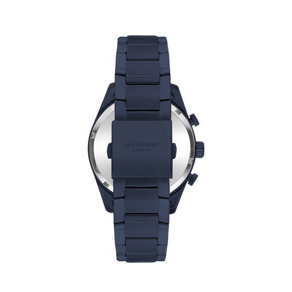 Ανδρικό ρολόι Lee Cooper LC07986.990 με μπλε μπρασελέ και μπλε καντράν