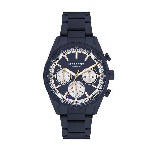 Ανδρικό ρολόι Lee Cooper LC07986.990 με μπλε μπρασελέ και μπλε καντράν