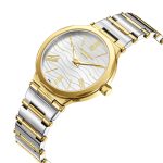 Γυναικείο ρολόι Lee Cooper LC08000.230 με δίχρωμο μπρασελέ και ασημί καντράν