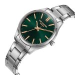 Γυναικείο ρολόι Lee Cooper LC08011.370 με ασημί μπρασελέ και πράσινο καντράν