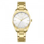 Γυναικείο ρολόι Lee Cooper LC08014.130 με χρυσό μπρασελέ και ασημί καντράν