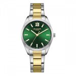 Γυναικείο ρολόι Lee Cooper LC08014.270 με δίχρωμο μπρασελέ και πράσινο καντράν