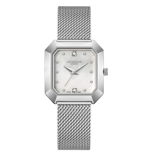 Γυναικείο ρολόι Lee Cooper LC08027.320 με ασημί μπρασελέ και ασημί καντράν