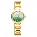 Γυναικείο ρολόι Lee Cooper LC08032.170 με χρυσό μπρασελέ και πράσινο καντράν