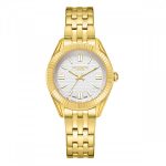 Γυναικείο ρολόι Lee Cooper LC08038.130 με χρυσό μπρασελέ και λευκό καντράν