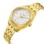 Γυναικείο ρολόι Lee Cooper LC08038.130 με χρυσό μπρασελέ και λευκό καντράν