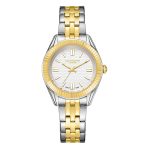 Γυναικείο ρολόι Lee Cooper LC08038.230 με δίχρωμο μπρασελέ και λευκό καντράν