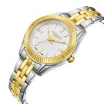 Γυναικείο ρολόι Lee Cooper LC08038.230 με δίχρωμο μπρασελέ και λευκό καντράν