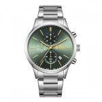 Ανδρικό ρολόι Lee Cooper LC08042.370 με ασημί μπρασελέ και πράσινο καντράν