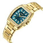 Γυναικείο ρολόι Lee Cooper LC08058.170 με χρυσό μπρασελέ και πετρόλ καντράν