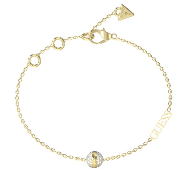 GUESS STEEL CALYPSO JUBB04456JWYGL Βραχιόλι Χρυσό Με Πέτρα Και Λογότυπο