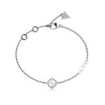 GUESS STEEL TINY DANCER JUBB04644JWRHL Βραχιόλι Ασημένιο Με Σχέδιο Με Λογότυπο
