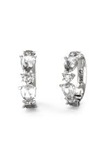GUESS STEEL WONDERLIGHTS JUBE04417JWRHT/U Ασημένιοι Κρίκοι Με Καρδιές
