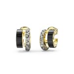 GUESS STEEL TRINITY JUBE04572JWYGBKT/U Χρυσοί Διπλοί Κρίκοι Δίχρωμοι Με Πέτρες