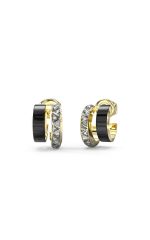 GUESS STEEL TRINITY JUBE04572JWYGBKT/U Χρυσοί Διπλοί Κρίκοι Δίχρωμοι Με Πέτρες