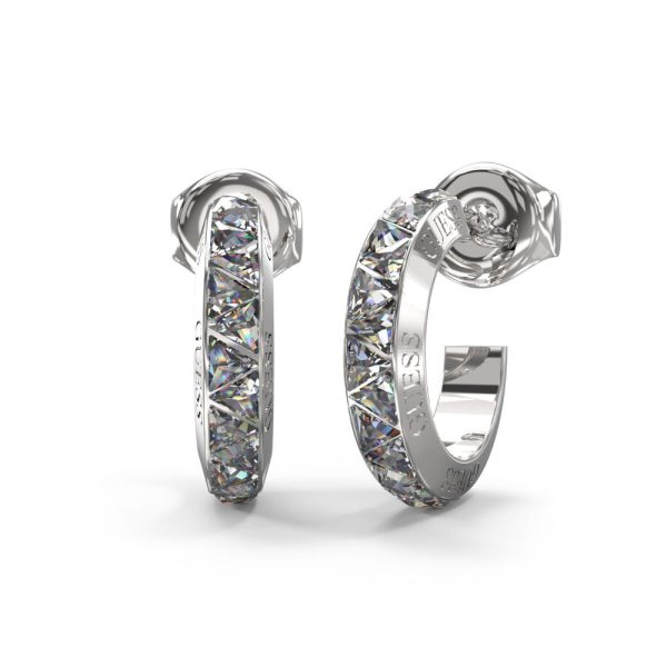 GUESS STEEL TRINITY JUBE04573JWRHT/U Ασημένιοι Κρίκοι Με Πέτρες