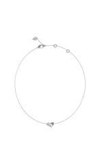 GUESS STEEL WONDERLIGHTS JUBN04413JWRHT/U Κολιέ Ασημένιο Με Πέτρα Και Λογότυπο