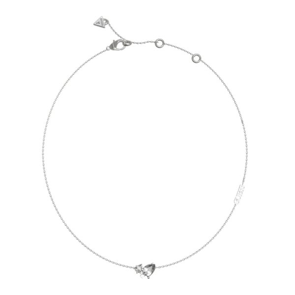 GUESS STEEL WONDERLIGHTS JUBN04413JWRHT/U Κολιέ Ασημένιο Με Πέτρα Και Λογότυπο