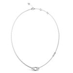GUESS STEEL OH MY G JUBN04509JWRHT/U Κολιέ Ασημένιο Με Λογότυπα Και Πέτρες