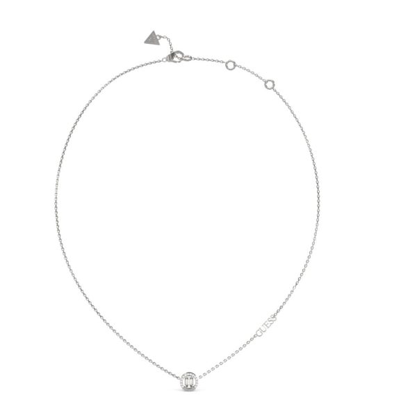 GUESS STEEL TINY DANCER JUBN04652JWRHT/U Κολιέ Ασημένιο Με Σχέδιο Με Πέτρες