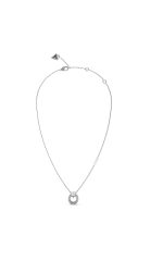 GUESS STEEL M’AMA NON M’AMA JUBN04662JWRHT/U Κολιέ Ασημένιο Με Σχέδιο Και Λογότυπο