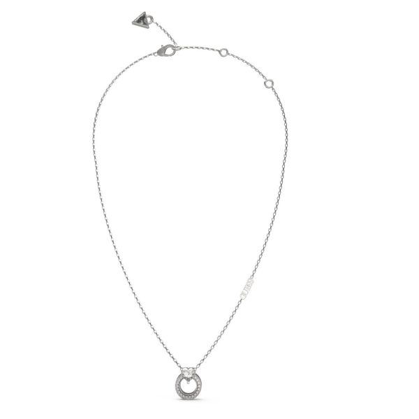 GUESS STEEL M’AMA NON M’AMA JUBN04662JWRHT/U Κολιέ Ασημένιο Με Σχέδιο Και Λογότυπο