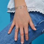 Ασημένιο βραχιόλι Marea με σχέδιο κορώνα, διακοσμημένο με χρωματιστά ζιργκόν