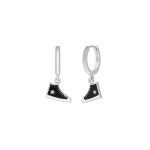 Ασημένια παιδικά σκουλαρίκια Marea με μαύρα σταράκια