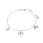 Ασημένιο βραχιόλι Marea με σχέδιο συννεφάκι, ομπρέλα και ουράνιο τόξο