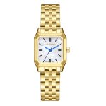 Γυναικείο ρολόι Lee Cooper LC08120.120 με χρυσό μπρασελέ και λευκό φίλντισι καντράν
